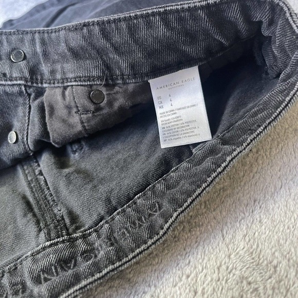 American Eagle Skirt Womens 4 Black Denim Biker Punkcore Festival Beach Preppy - Picture 6 of 13